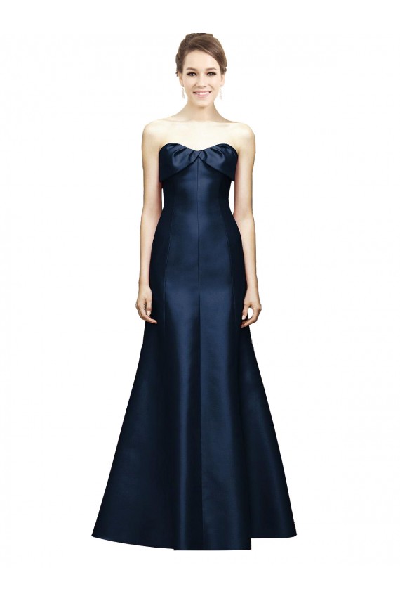 Dark Navy Strapless Sleeveless Mermaid Bridesmaid Dress Townsville