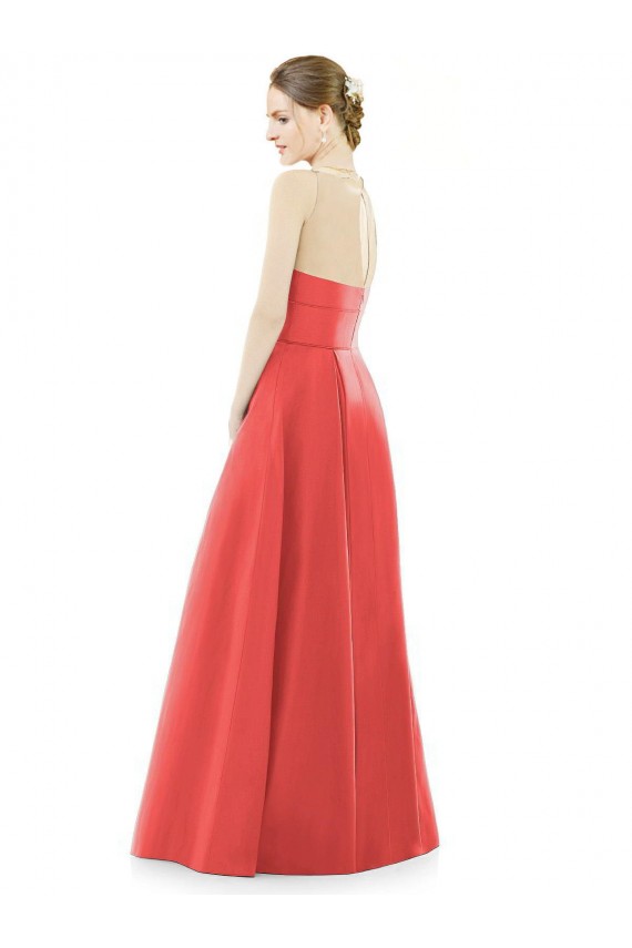 Firecracker Jewel Neck Sleeveless A-Line Bridesmaid Dress Townsville