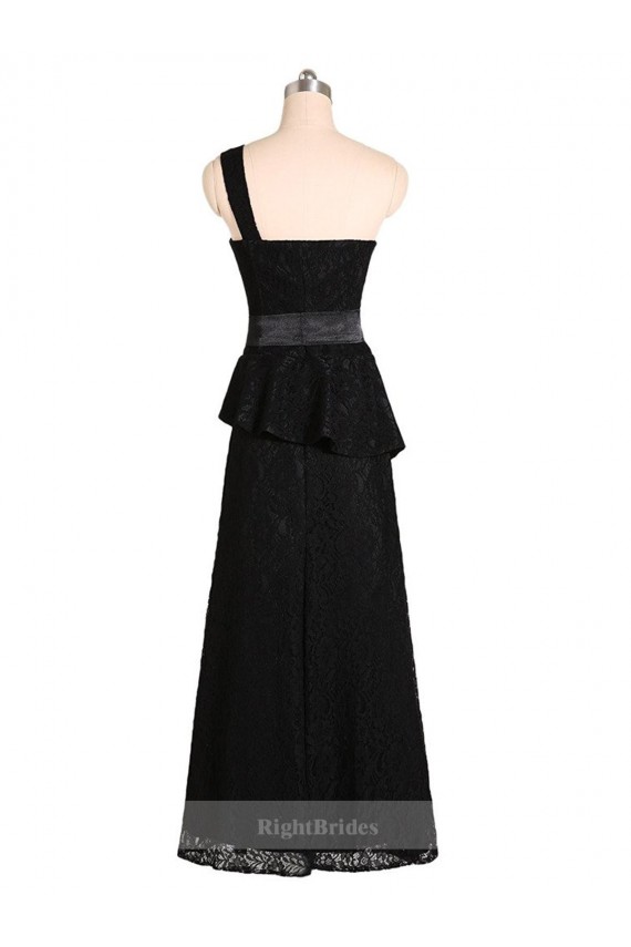 Black One Shoulder Sleeveless Satin Mermaid Bridesmaid Dress Townsville
