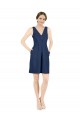 Dark Navy V-Neck Sleeveless Open Back A-Line Evening Gown / Bridesmaid Dress Townsville
