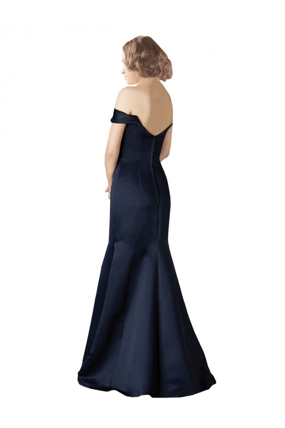 Dark Navy V-Neck Cap Sleeves Mermaid Prom Dress / Bridesmaid Dress Townsville