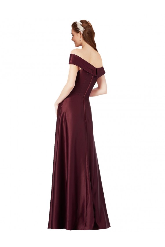 Burgundy Gold Strapless Cap Sleeves A-Line Black Tie Evening Gown / Prom Dress / Bridesmaid Dress Townsville