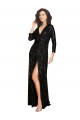 Black V-Neck Long Sleeves A-Line Formal Dress / Bridesmaid Dress Townsville