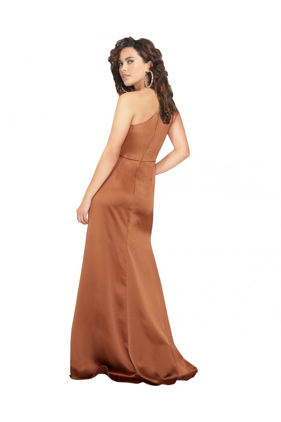 Orange One Shoulder Sleeveless A-Line Formal Dress / Bridesmaid Dress Townsville