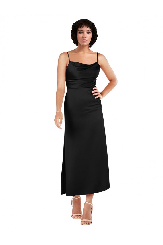 Black Cowl Neck Sleeveless A-Line Formal Evening Gown / Prom Dress / Bridesmaid Dress Townsville