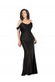 Black Off the Shoulder Sleeveless Low Back A-Line Formal Dress / Bridesmaid Dress Townsville