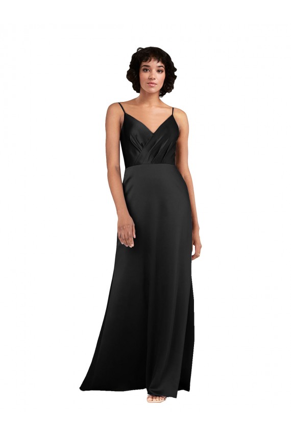 Black V-Neck Sleeveless Column Formal Evening Gown / Prom Dress / Bridesmaid Dress Townsville
