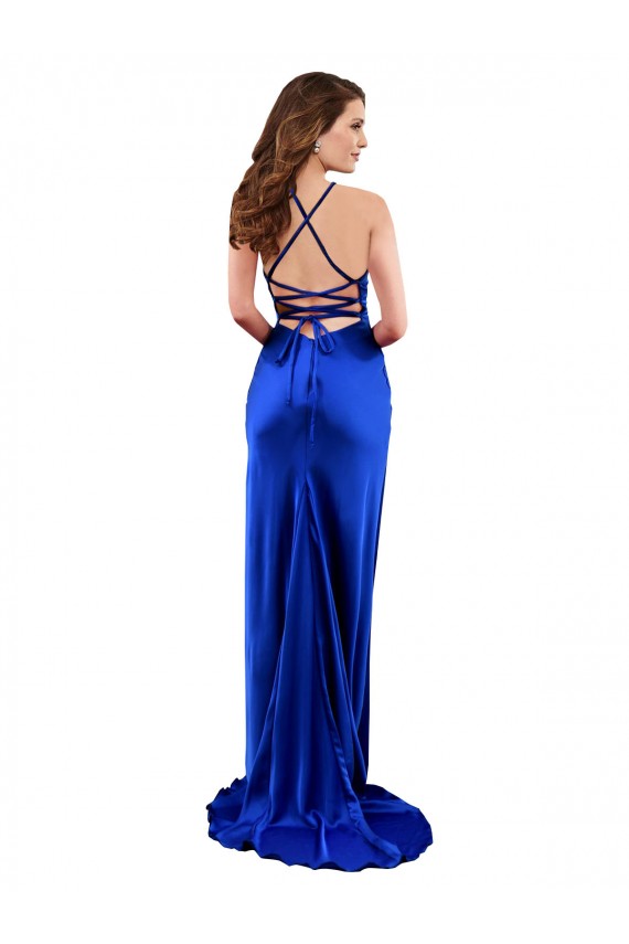 Royal Blue Cowl Neck Sleeveless Open Back Sheath Formal Evening Gown / Prom Dress / Bridesmaid Dress Townsville