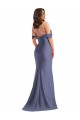 French Blue Off the Shoulder Sleeveless Low Back Mermaid Black Tie Plus Size Evening Gown / Prom Dress / Bridesmaid Dress Townsville