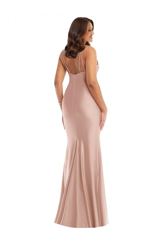 Dusty Pink V-Neck Sleeveless Mermaid Formal Plus Size Evening Gown / Prom Dress / Bridesmaid Dress Townsville