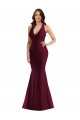 Burgundy V-Neck Sleeveless Open Back Mermaid Formal Plus Size Evening Gown / Prom Dress / Bridesmaid Dress Townsville