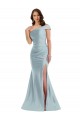 Light Sky Blue One Shoulder Sleeveless Mermaid Formal Evening Gown / Prom Dress / Bridesmaid Dress Townsville