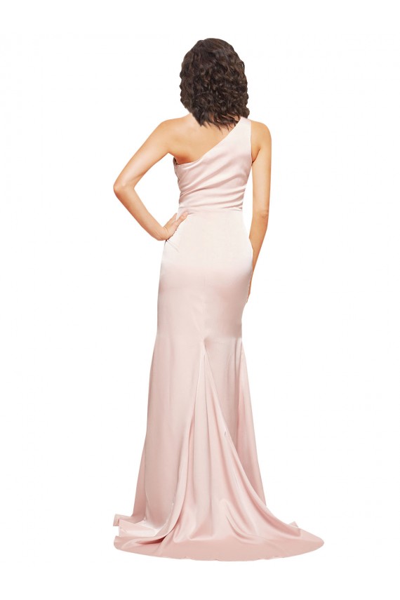Pink One Shoulder Sleeveless Sheath Black Tie Evening Dress / Prom Dress / Bridesmaid Dress Townsville