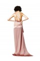 Dusty Pink One Shoulder Sleeveless Open Back A-Line Formal Evening Gown / Prom Dress / Bridesmaid Dress Townsville