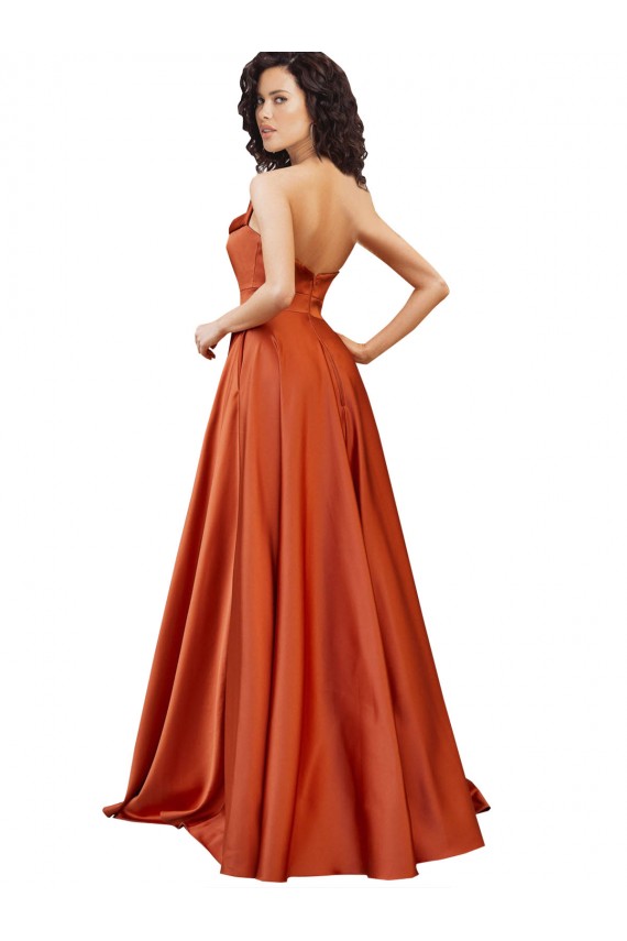 Burnt Orange Round Neck Sleeveless Low Back A-Line Formal Evening Gown / Prom Dress / Bridesmaid Dress Townsville