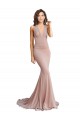 Dusty Pink V-Neck Sleeveless Low Back Mermaid Formal Evening Gown / Prom Dress / Bridesmaid Dress Townsville