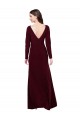 Burgundy Gold V-Neck Long Sleeves V-Back Sheath Prom Dress / Bridesmaid Dress Townsville