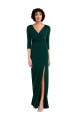 Dark Green V-Neck Long Sleeves V-Back Trumpet Formal Evening Gown / Prom Dress / Bridesmaid Dress Townsville