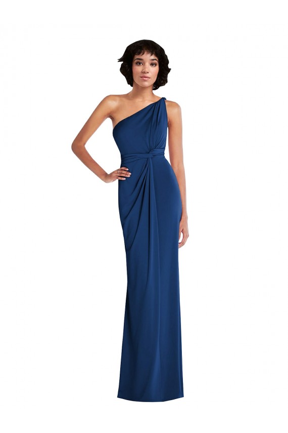 Royal Blue One Shoulder Sleeveless Sheath Semi Formal Evening Dress / Prom Dress / Bridesmaid Dress Townsville