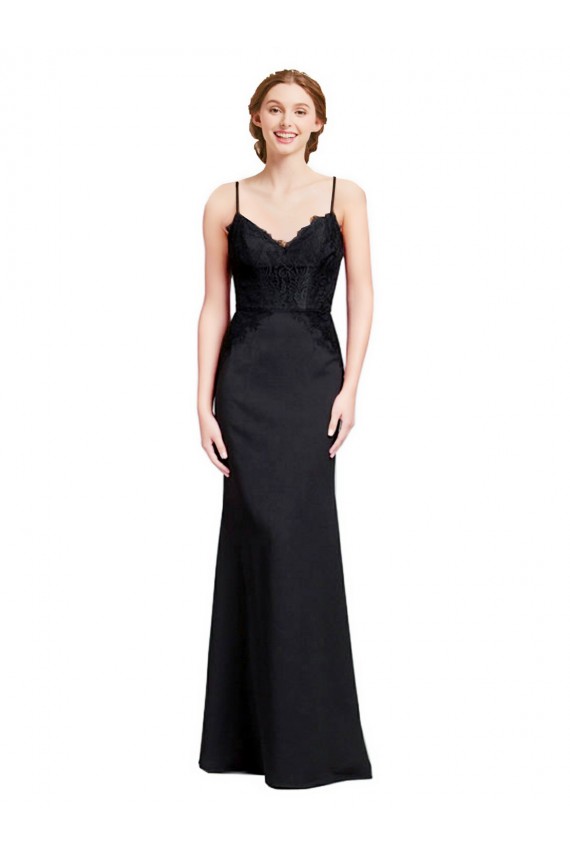 Black V-Neck Sleeveless Low Back Mermaid Prom Dress / Bridesmaid Dress Townsville