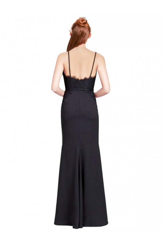 Black V-Neck Sleeveless Low Back Mermaid Prom Dress / Bridesmaid Dress Townsville