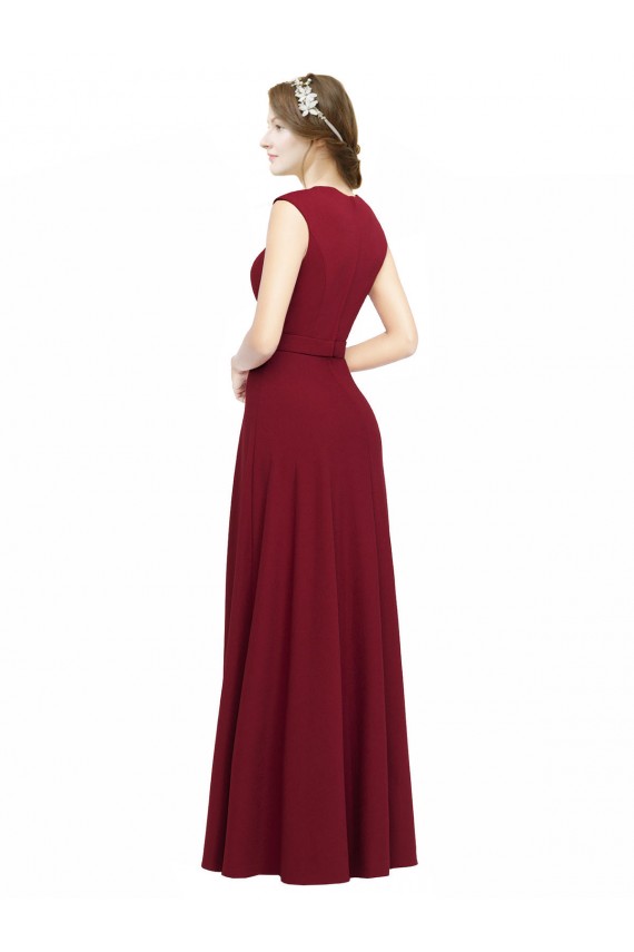 Burgundy Square Neck Sleeveless A-Line Prom Dress / Bridesmaid Dress Townsville