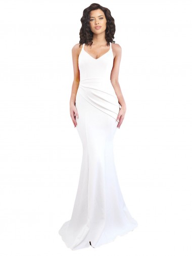 White High Neck Sleeveless Low Back Mermaid Black Tie Evening Gown / Prom Dress / Bridesmaid Dress Townsville