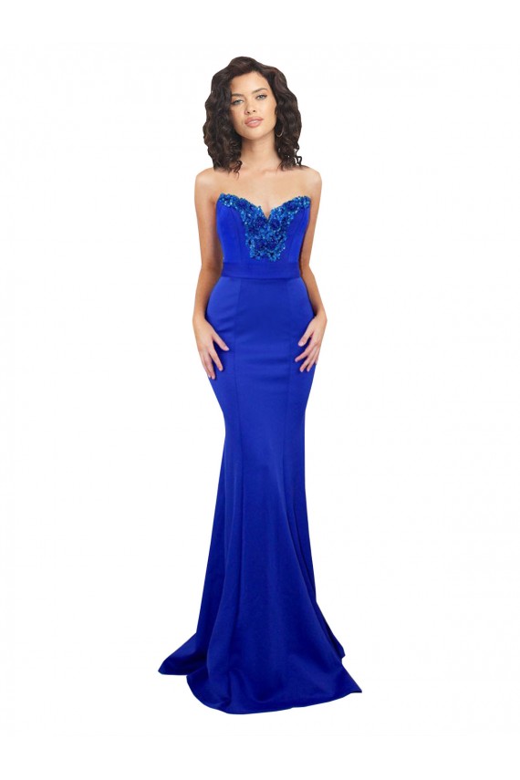 Royal Blue High Neck Sleeveless Low Back Mermaid Formal Evening Gown / Prom Dress / Bridesmaid Dress Townsville