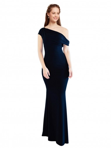 Dark Navy One Shoulder Sleeveless Mermaid Formal Evening Gown / Prom Dress / Bridesmaid Dress Townsville