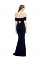 Dark Navy Off the Shoulder Sleeveless Keyhole Back Mermaid Formal Dress / Bridesmaid Dress Townsville