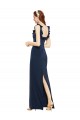 Dark Navy Scoop Neck Sleeveless Low Back Sheath Formal Evening Gown / Prom Dress / Bridesmaid Dress Townsville
