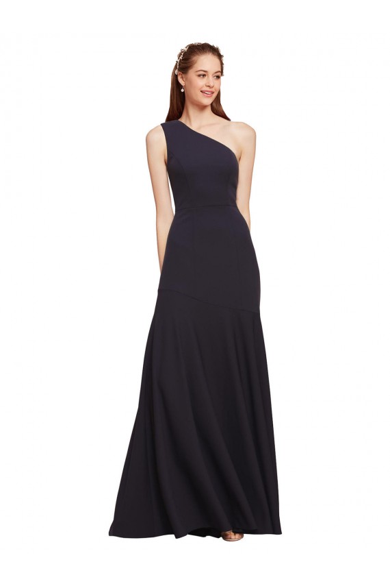 Dark Navy One Shoulder Sleeveless A-Line Formal Evening Gown / Prom Dress / Bridesmaid Dress Townsville