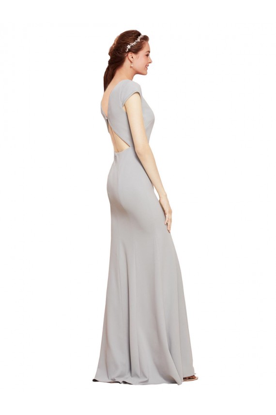 Dark Navy Boat Neck Sleeveless Open Back A-Line Formal Evening Gown / Prom Dress / Bridesmaid Dress Townsville