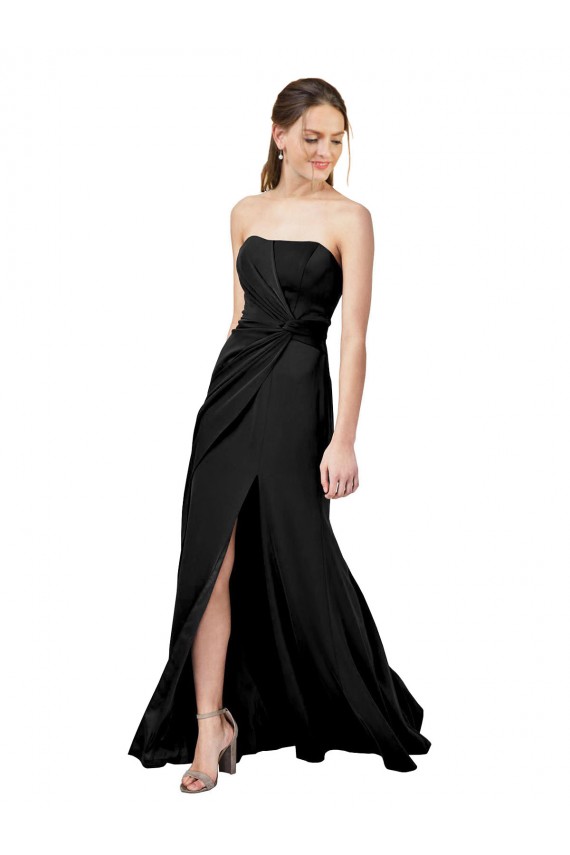 Black Strapless Sleeveless Low Back Sheath Formal Dress / Bridesmaid Dress Townsville
