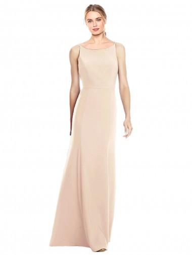 Nude Bateau Neck Sleeveless Open Back Trumpet Semi Formal Evening Dress / Prom Dress / Bridesmaid Dress Townsville