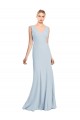 Light Sky Blue V-Neck Sleeveless Low Back Trumpet Bridesmaid Dress / Formal Dress Townsville