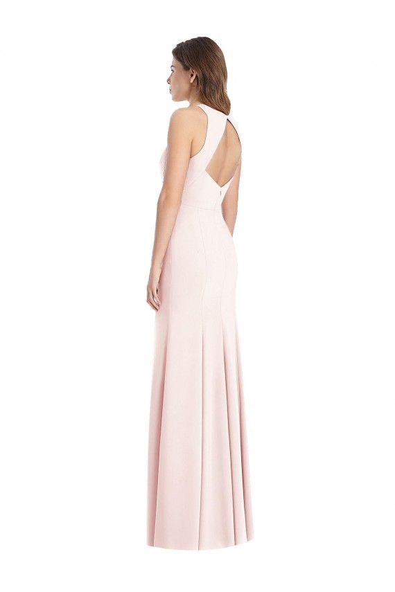 Pink Bateau Neck Sleeveless Open Back Trumpet Semi Formal Evening Dress / Prom Dress / Bridesmaid Dress Townsville
