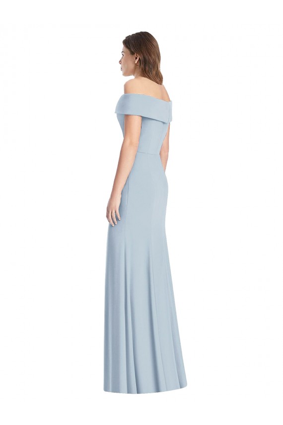 Light Sky Blue Off the Shoulder Sleeveless Trumpet Formal Dress / Bridesmaid Dress Townsville
