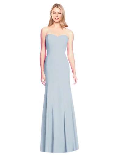 Light Sky Blue Strapless Sleeveless Low Back Trumpet Formal Dress / Bridesmaid Dress Townsville