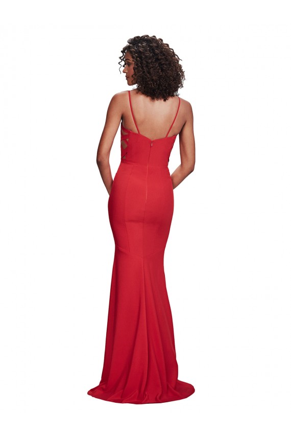Red Spaghetti Straps Sleeveless Mermaid Bridesmaid Dress / Evening Dress Townsville