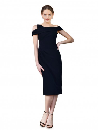 Dark Navy Off the Shoulder Sleeveless Stretch Crepe Mermaid Formal Evening Gown / Prom Dress / Bridesmaid Dress Townsville