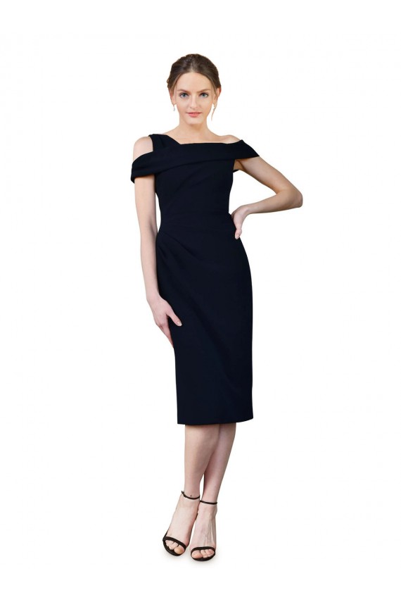 Dark Navy Off the Shoulder Sleeveless Stretch Crepe Mermaid Formal Evening Gown / Prom Dress / Bridesmaid Dress Townsville