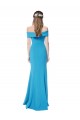 Peacock Blue Off the Shoulder Sleeveless Sheath Formal Dress / Bridesmaid Dress Townsville