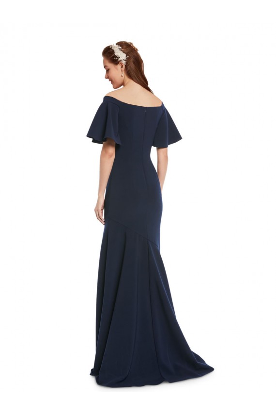 Dark Navy Off the Shoulder Short Sleeves Mermaid Bridesmaid Dress / Formal Dress Townsville