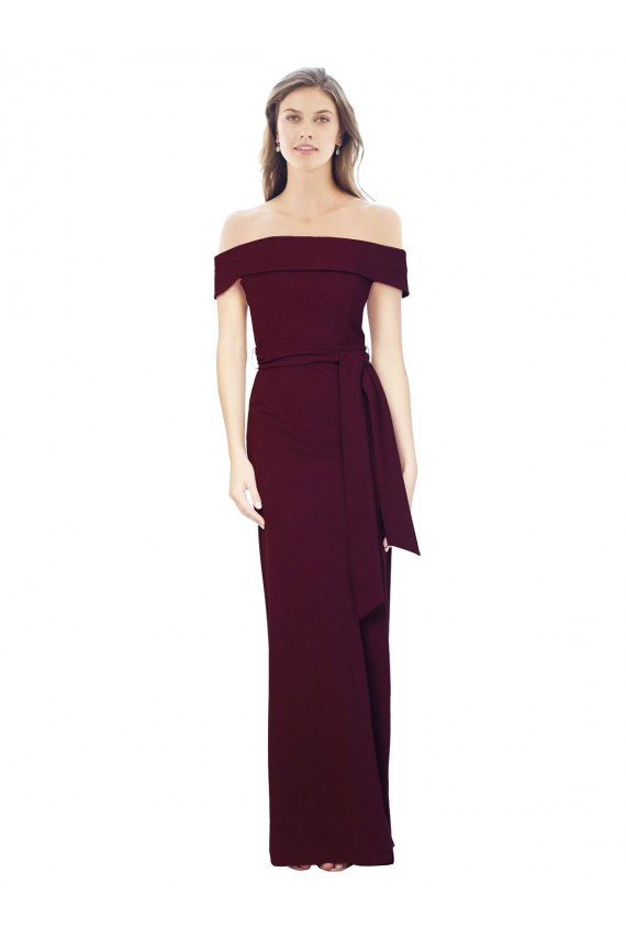 Burgundy Gold Off the Shoulder Sleeveless Low Back Mermaid Formal Evening Gown / Prom Dress / Bridesmaid Dress Townsville