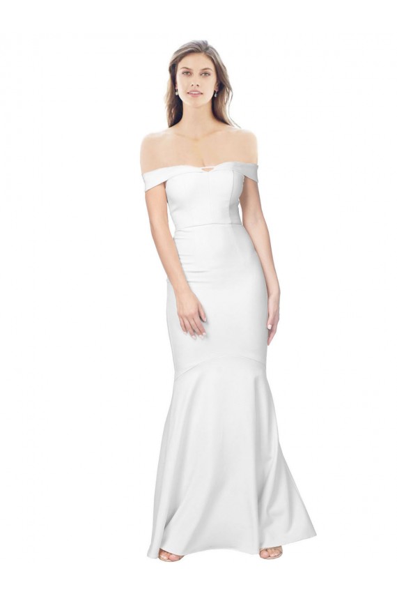 Ivory Off the Shoulder Sleeveless Low Back Mermaid Formal Dress / Bridesmaid Dress Townsville