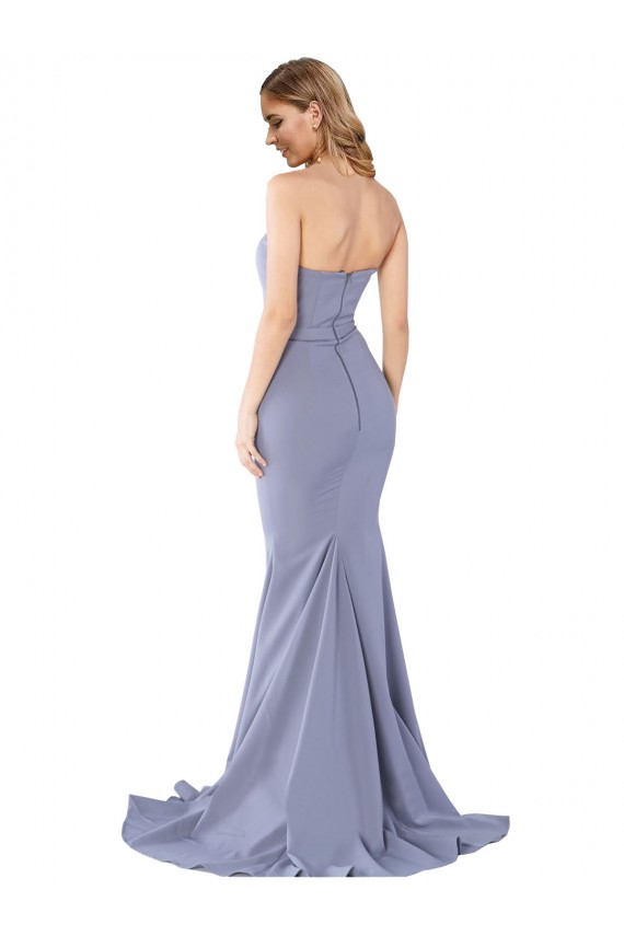 Smoke Blue Strapless Sleeveless Low Back Mermaid Formal Evening Gown / Prom Dress / Bridesmaid Dress Townsville
