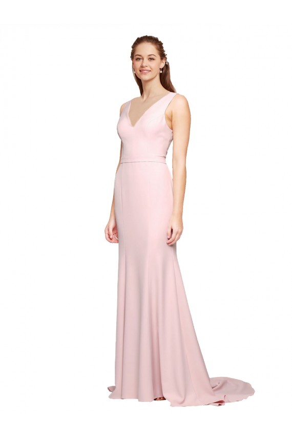Pink V-Neck Sleeveless V-Back A-Line Black Tie Evening Dress / Prom Dress / Bridesmaid Dress Townsville
