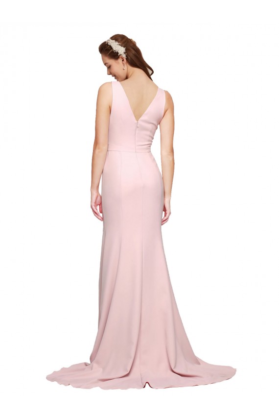 Pink V-Neck Sleeveless V-Back A-Line Black Tie Evening Dress / Prom Dress / Bridesmaid Dress Townsville