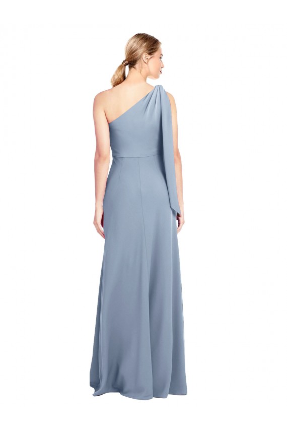 Smoke Blue One Shoulder Flutter Sleeves Sheath Formal Dress / Bridesmaid Dress Townsville